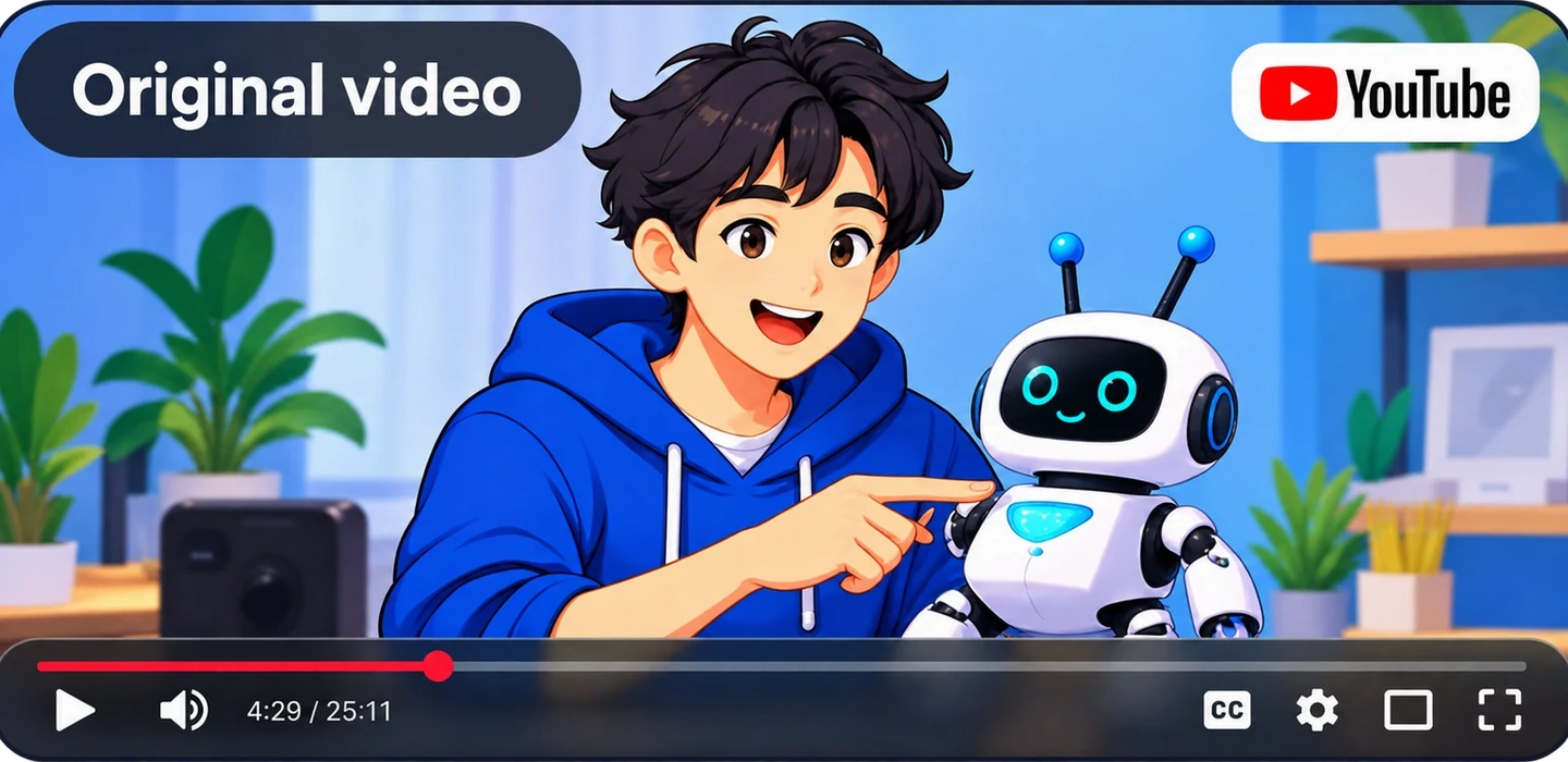 Original YouTube video with a presenter demonstrating a small robot